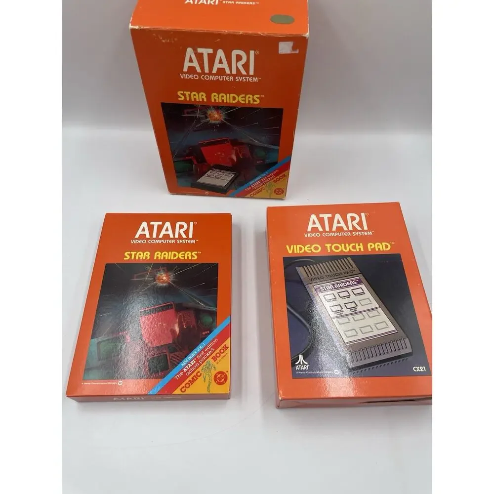 Atari 2600 Star Raiders Complete Big Box CIB & Touchpad Tested -Great Condition